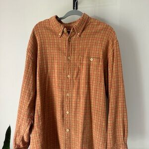 Vintage Men's Orange Plaid Shirt